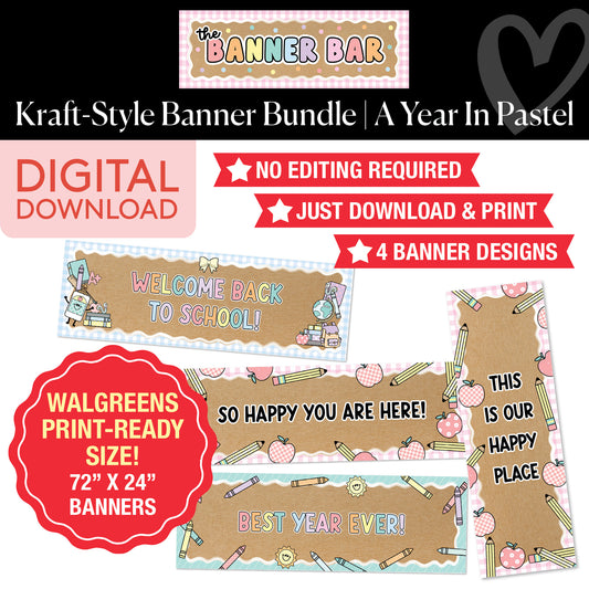 Walgreens Ready Kraft Style Banner Bundle | A Year In Pastel