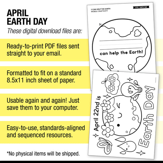 Printable April Earth Day Activities Pack