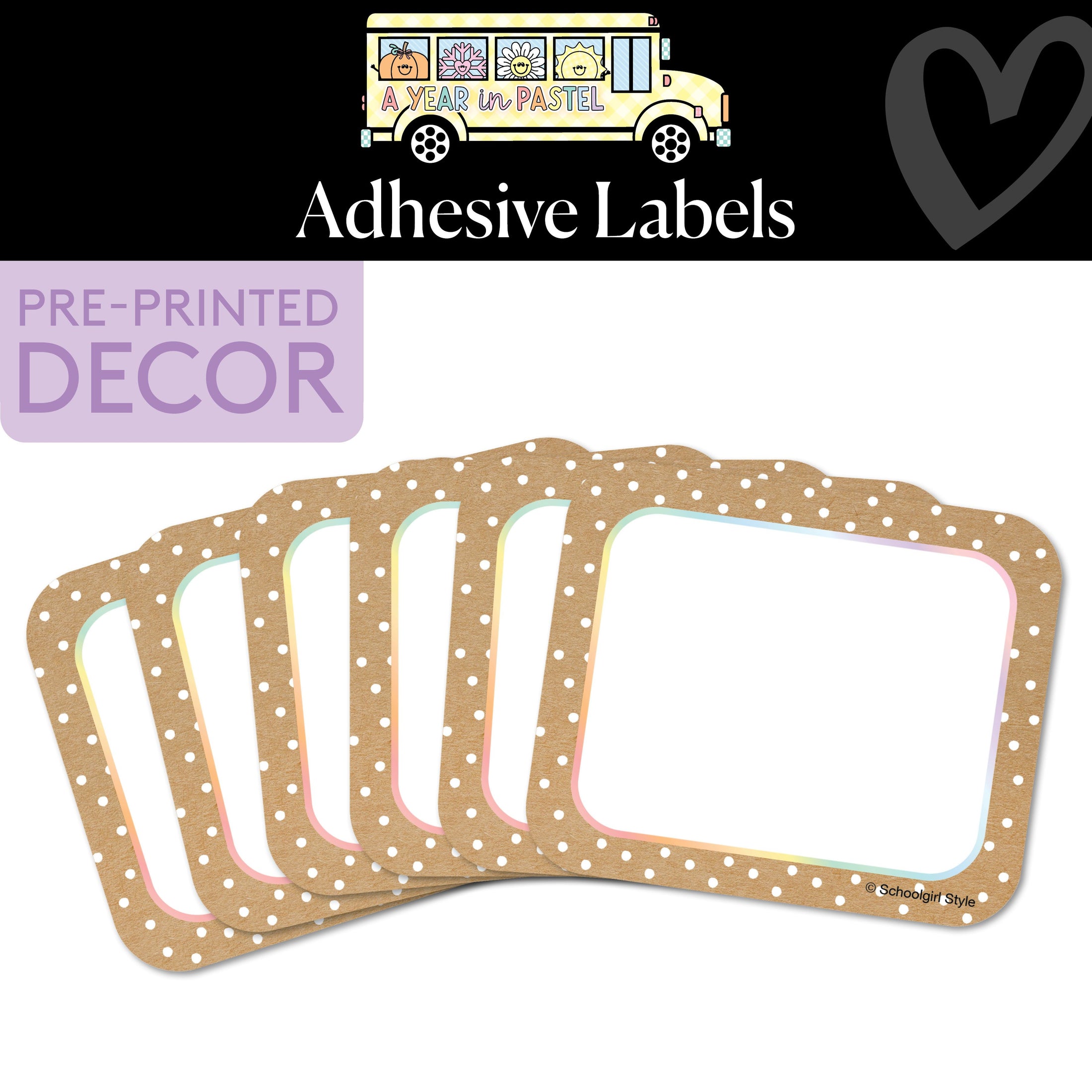 Kraft Style Adhesive Labels | A Year In Pastel