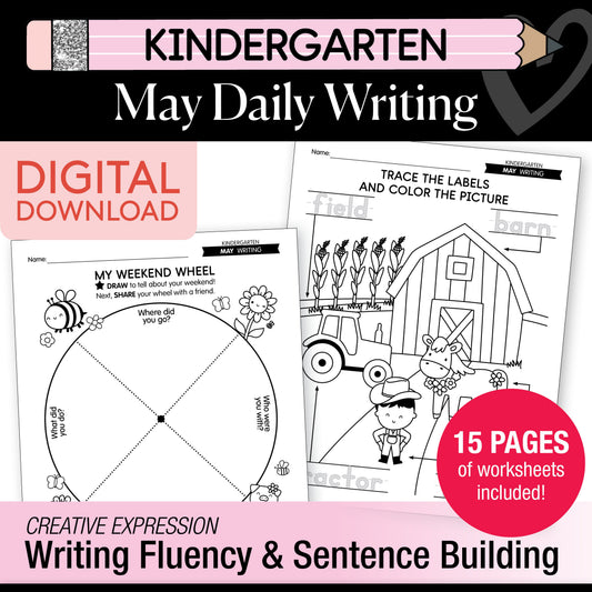 Printable Kindergarten May Daily Writing