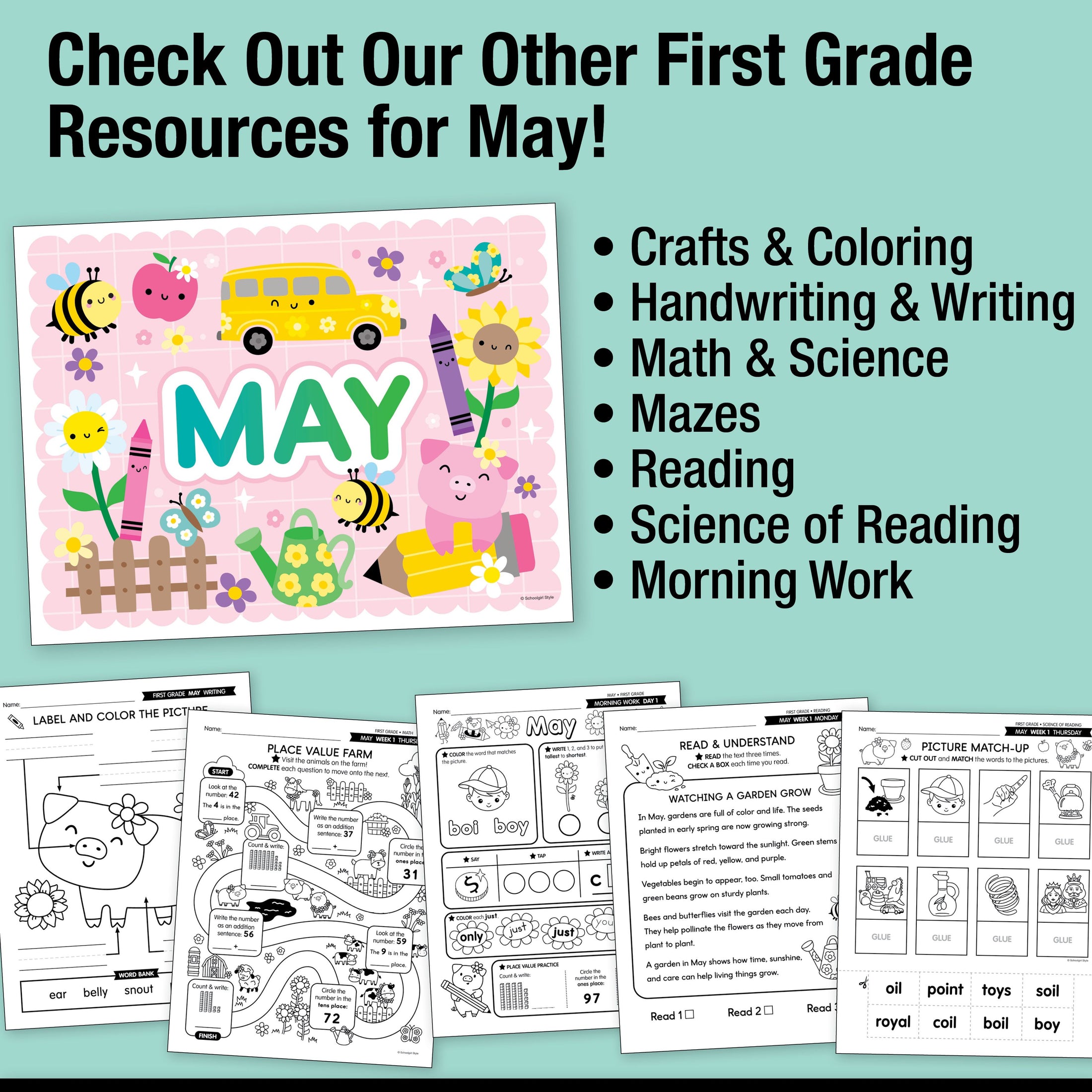 Printable First Grade May Daily Sight Words