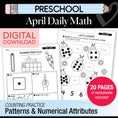 Load image into Gallery viewer, Printable Preschool April Daily Math
