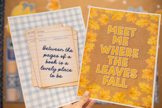 Meet Me Where The Leaves Fall Cozy Poster | Stars Hollow Schoolhouse
