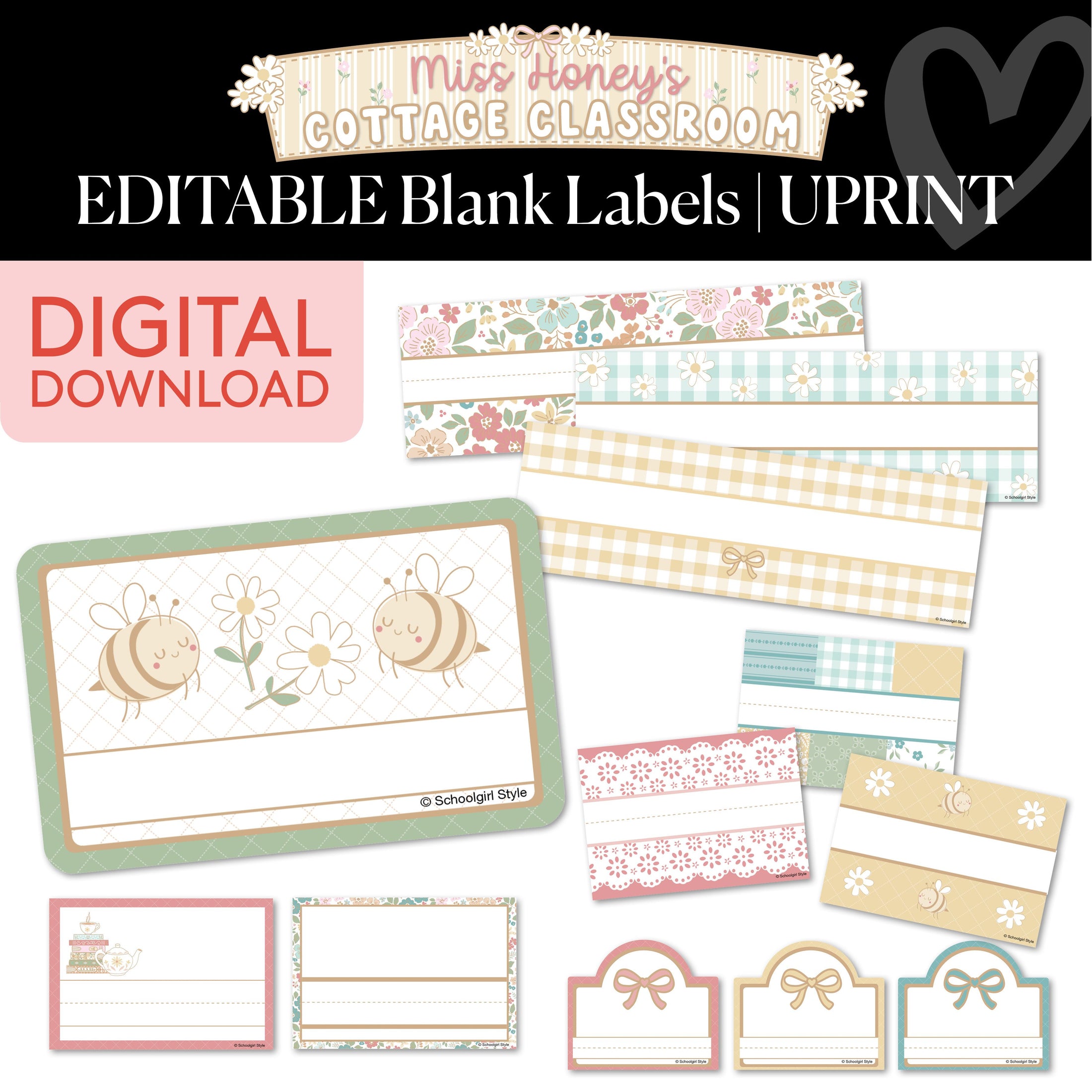 Printable Editable Blank Labels | Miss Honey's Cottage Classroom
