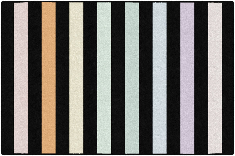 Rainbow Stripes on Black | Classroom Rugs | Schoolgirl Style