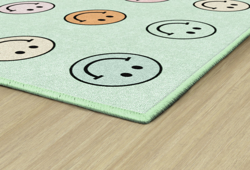 Smiley Faces on Mint Sit Spots | Classroom Rugs | Schoolgirl Style