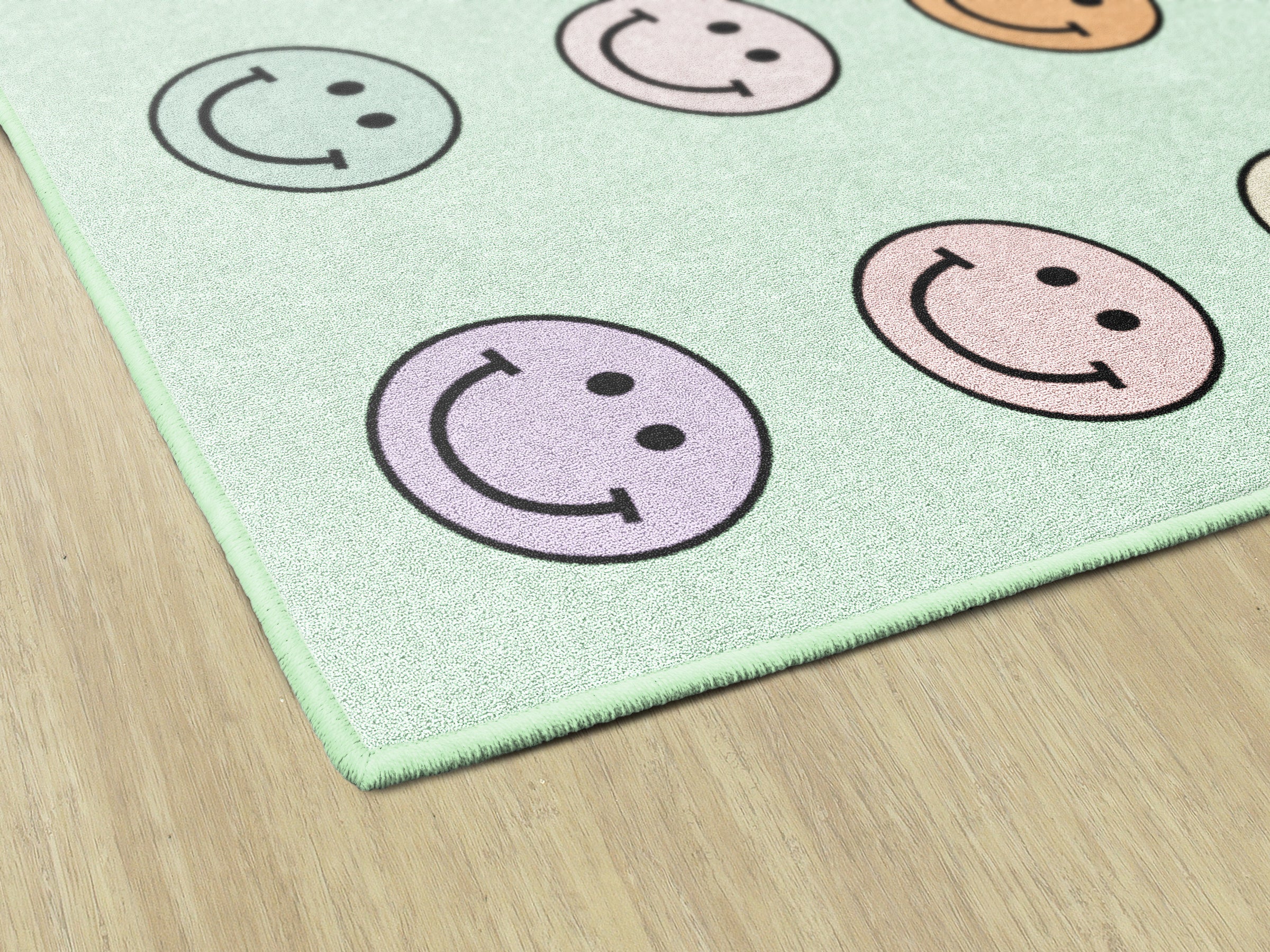 Smiley Faces on Mint Sit Spots | Classroom Rugs | Schoolgirl Style