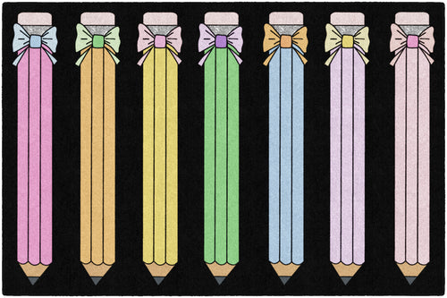 Pastel Pencils with Bows | Classroom Rugs | Schoolgirl Style