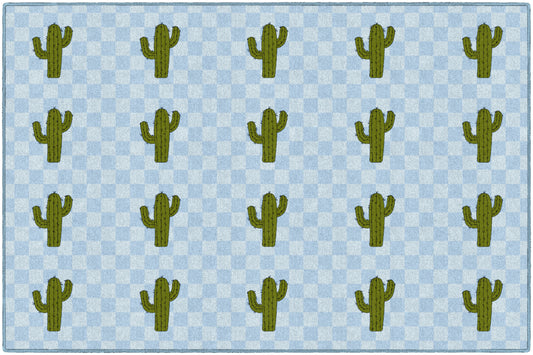 Cactus Sit Spots on Light Blue | Classroom Rugs | Schoolgirl Style