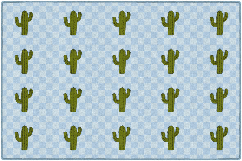 Cactus Sit Spots on Light Blue | Classroom Rugs | Schoolgirl Style