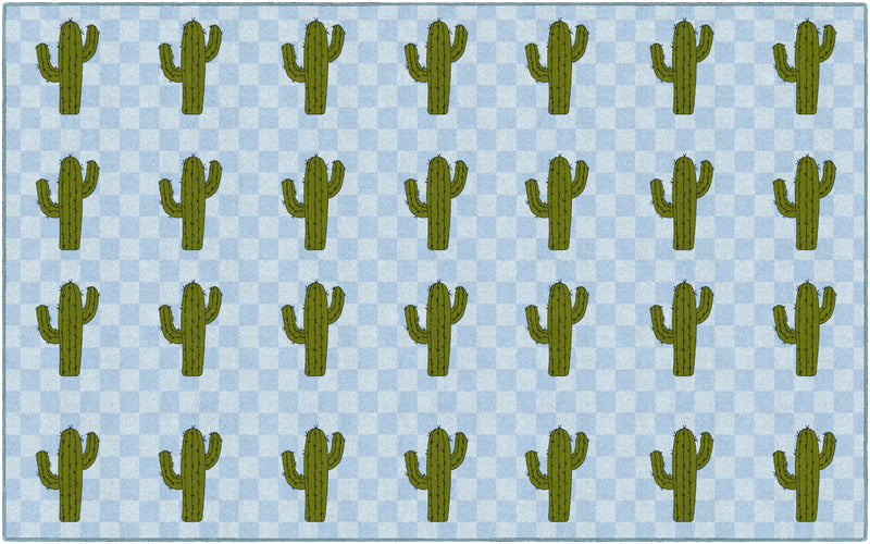 Cactus Sit Spots on Light Blue | Classroom Rugs | Schoolgirl Style