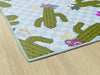 Cactus Patterns on Blue Checkerboard | Classroom Rugs | Schoolgirl Style