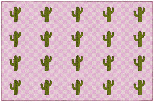 Cactus Sit Spots on Light Pink | Classroom Rugs | Schoolgirl Style