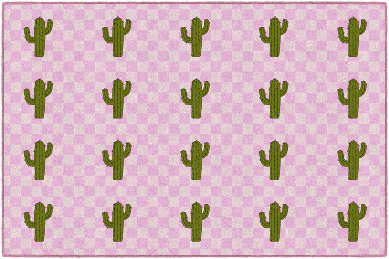 Cactus Sit Spots on Light Pink | Classroom Rugs | Schoolgirl Style