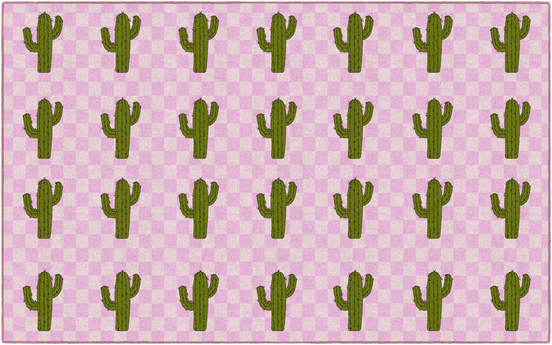 Cactus Sit Spots on Light Pink | Classroom Rugs | Schoolgirl Style