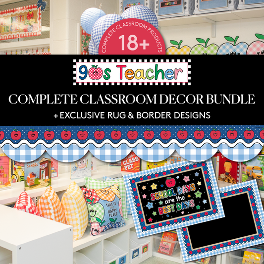 90s Teacher Complete Classroom Decor Bundle