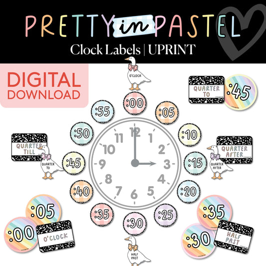 Printable Pastel Clock Labels | Pretty in Pastel