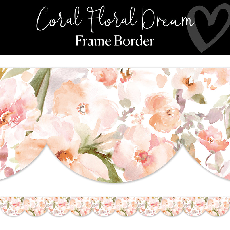 Coral Floral Dream | Bulletin Board Borders | Schoolgirl Style
