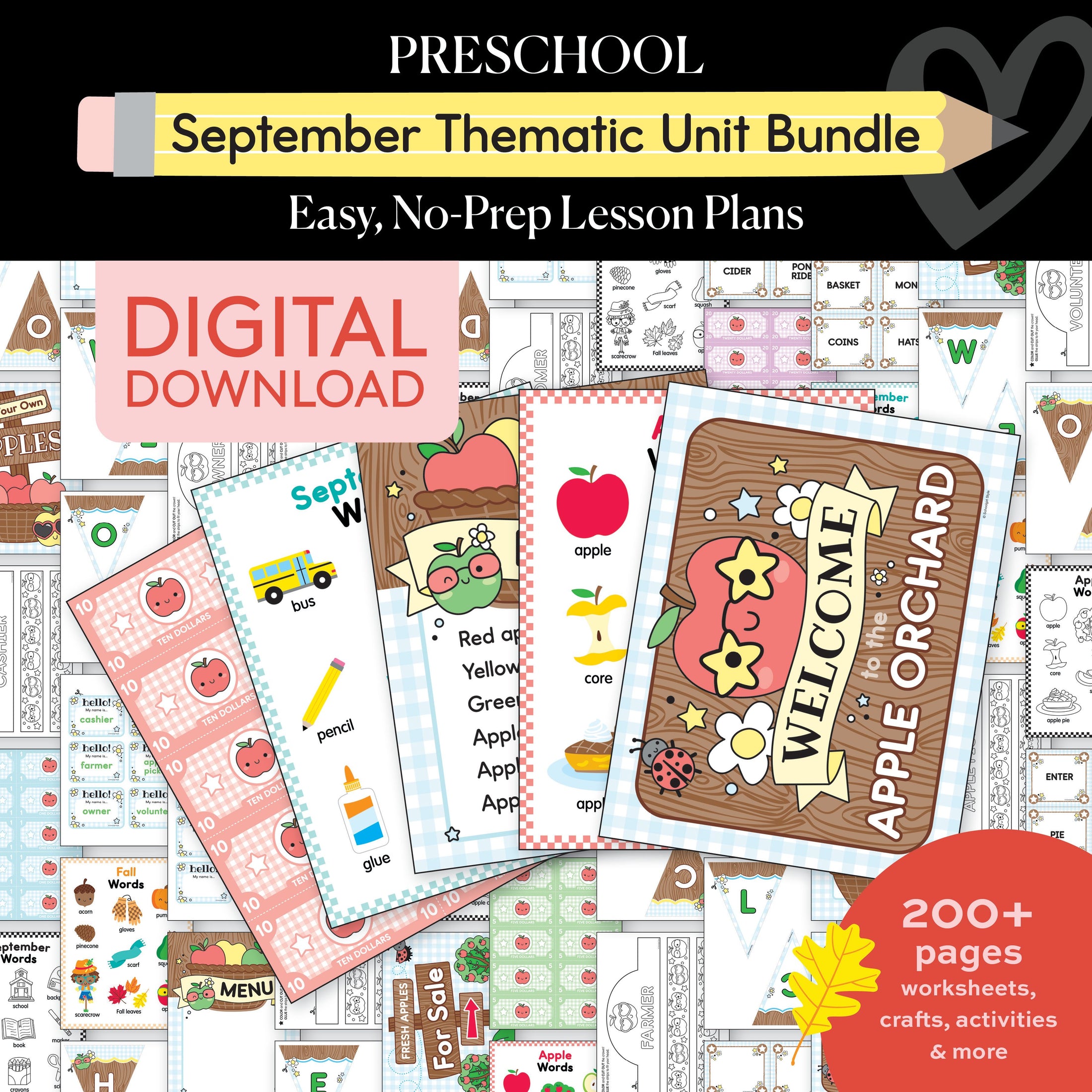 Preschool September Thematic Unit Bundle
