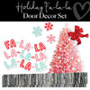 christmas pink tree door decor set