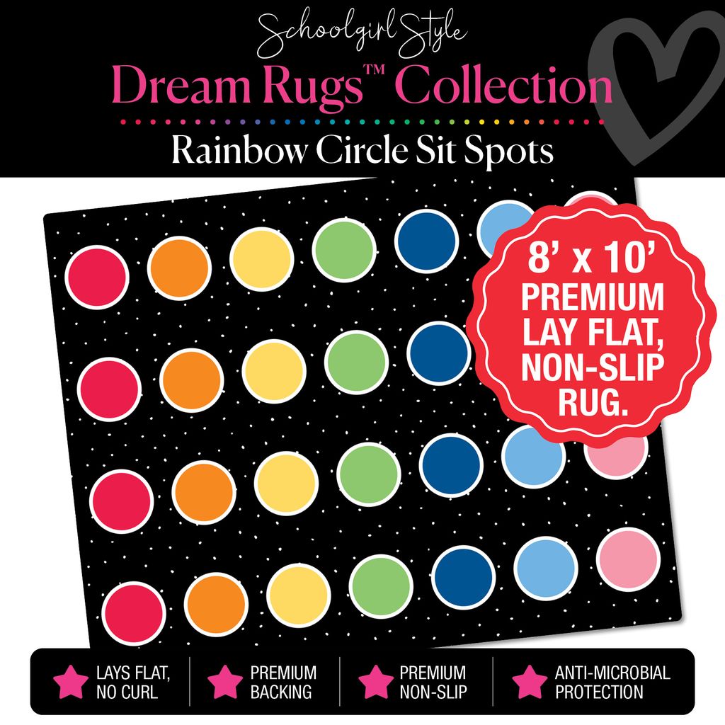 Rainbow Circle Sit Spot Classroom Rug by Schoolgirl Style