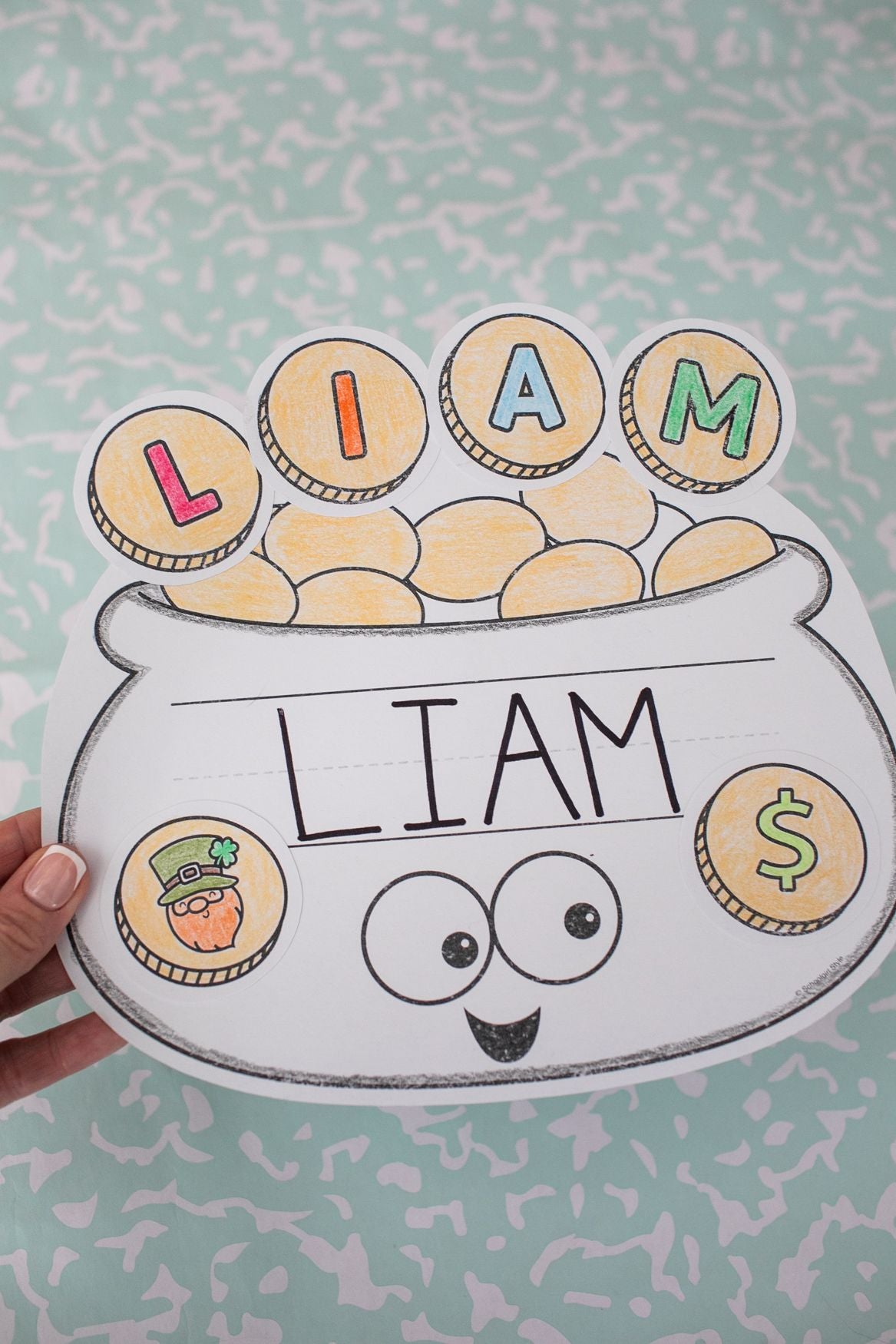 Printable March Pot of Gold Name Writing Craftivity