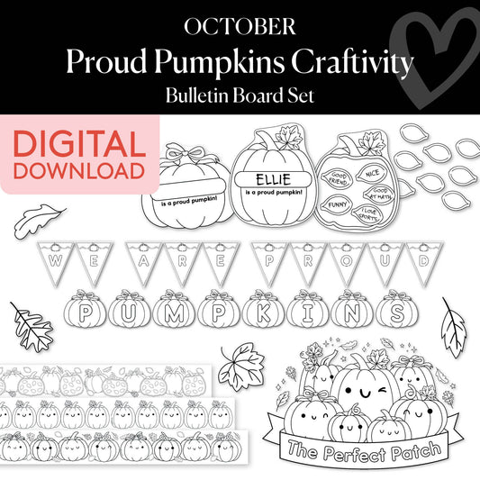 Printable October Proud Pumpkins Craftivity Bulletin Board Set