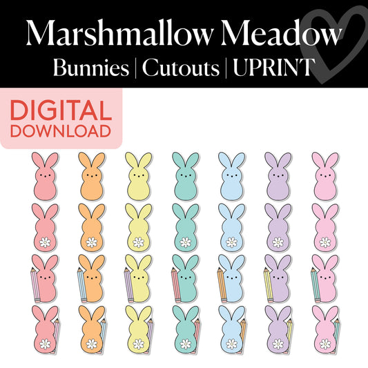Printable Spring Bunny Cutouts | Marshmallow Meadow
