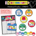 Load image into Gallery viewer, Printable Bright Rainbow Dismissal Tracker | School Days 
