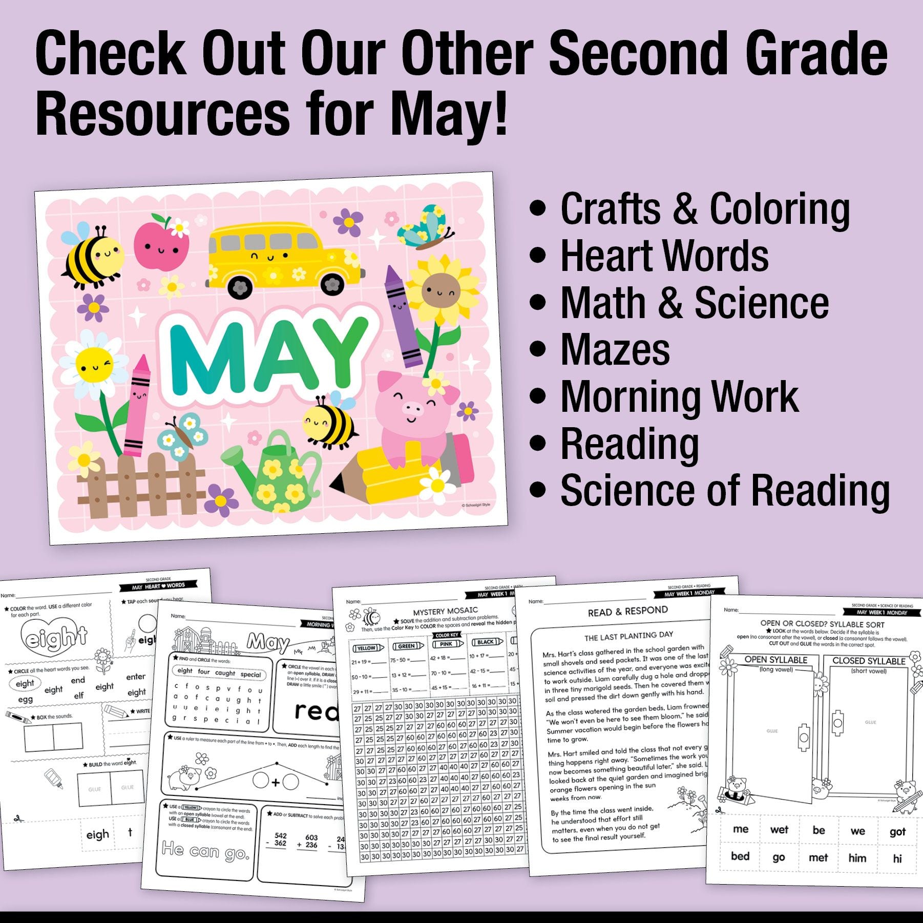 Printable Second Grade May Writing Bundle