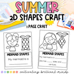 Summer Build A Mermaid Shape | Math Craft | 2D Shapes | End of the Year