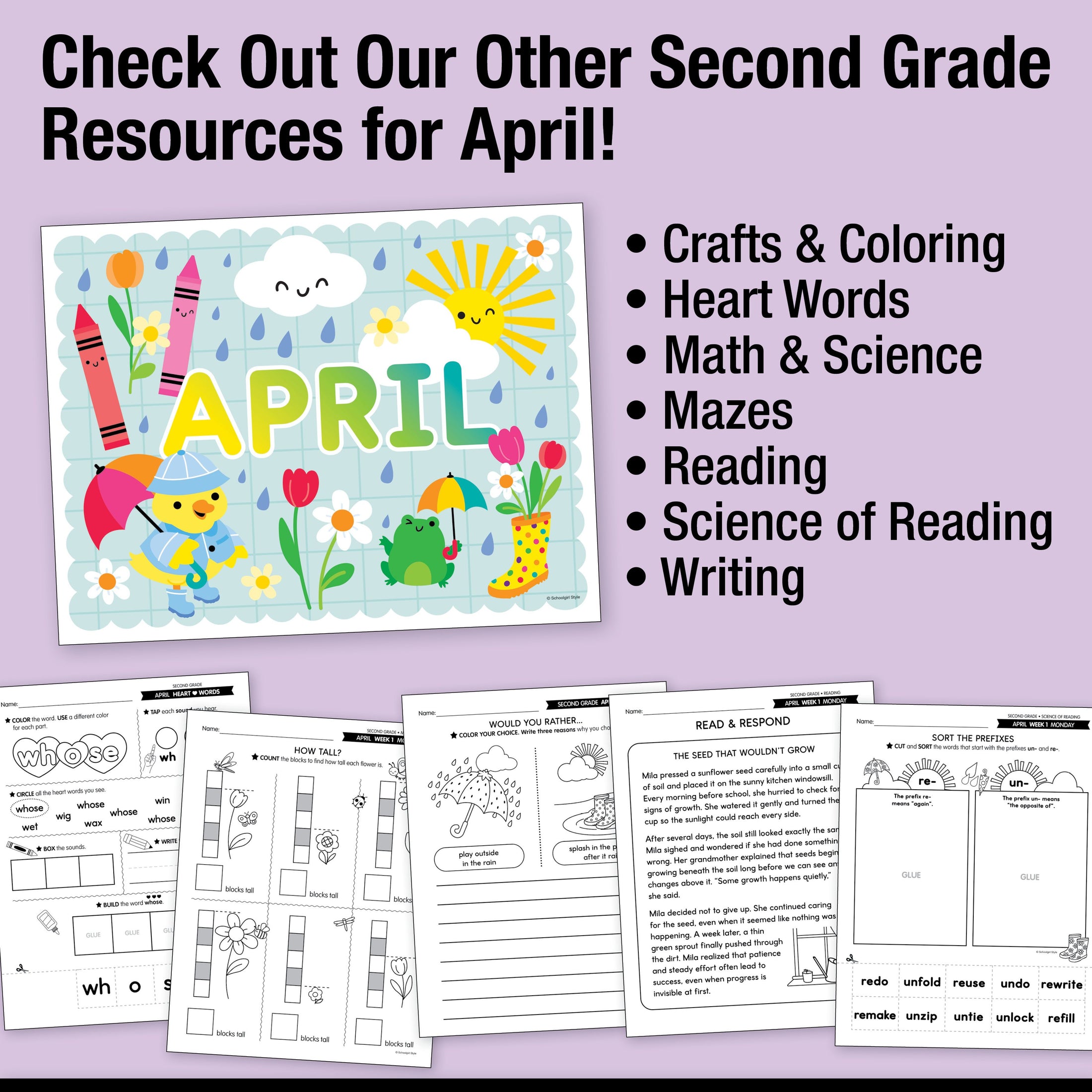 Printable Second Grade April Daily Morning Work