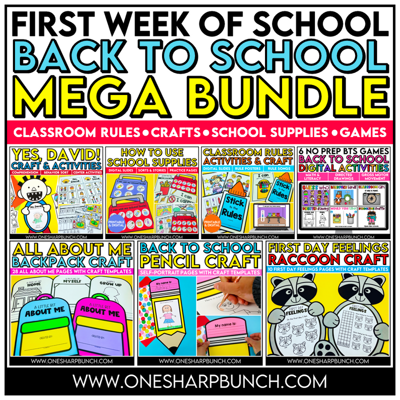 First Day and First Week of Back to School Activities and Crafts Bundle