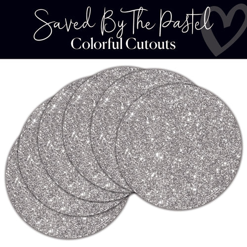 Saved By The Pastel Silver Sparkle Circle Cutouts 