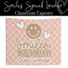 Smiles Speak Louder Than Words Tapestry | Cozy Classroom Makeover | Schoolgirl Style