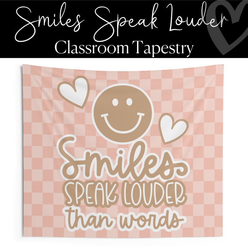 Smiles Speak Louder Than Words Tapestry | Cozy Classroom Makeover | Schoolgirl Style