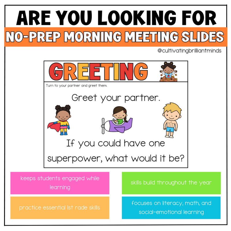 September Morning Meeting Slides | Digital Slides| Back to School |Google Slides