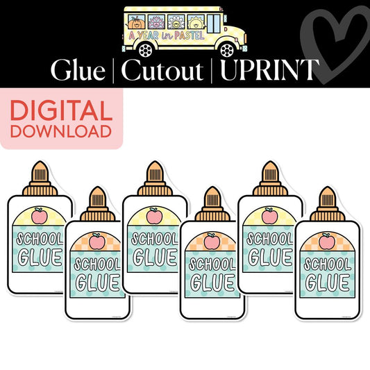 Printable Glue Bottle Cutouts | A Year In Pastel