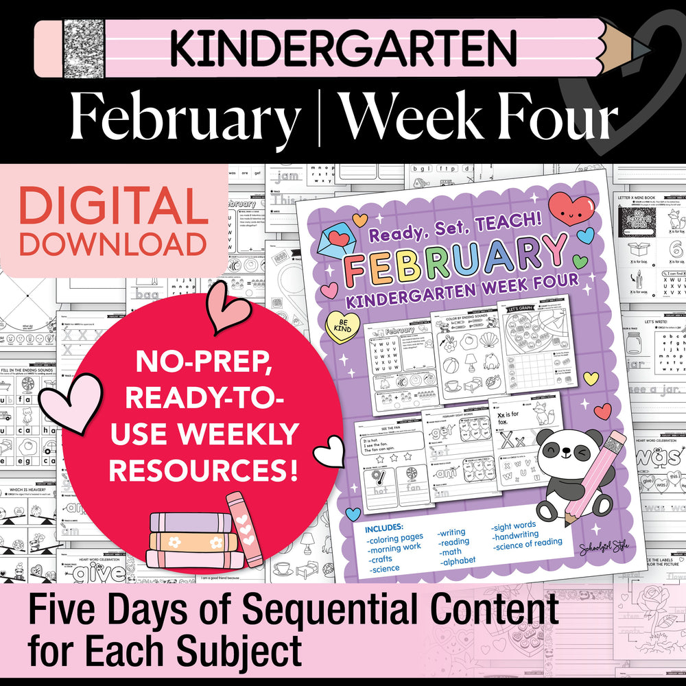 Printable Kindergarten February Week 4 Resources