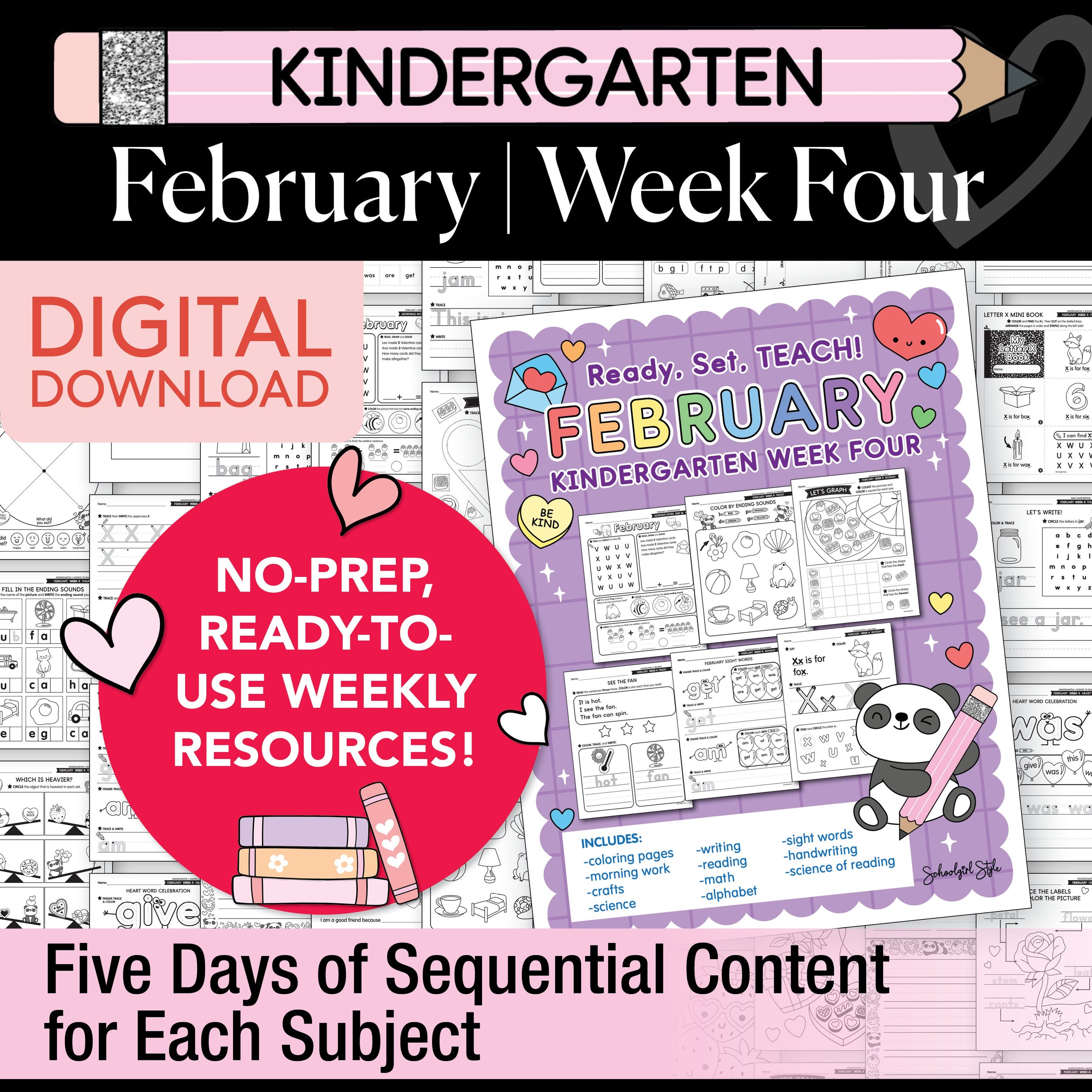 Printable Kindergarten February Week 4 Resources