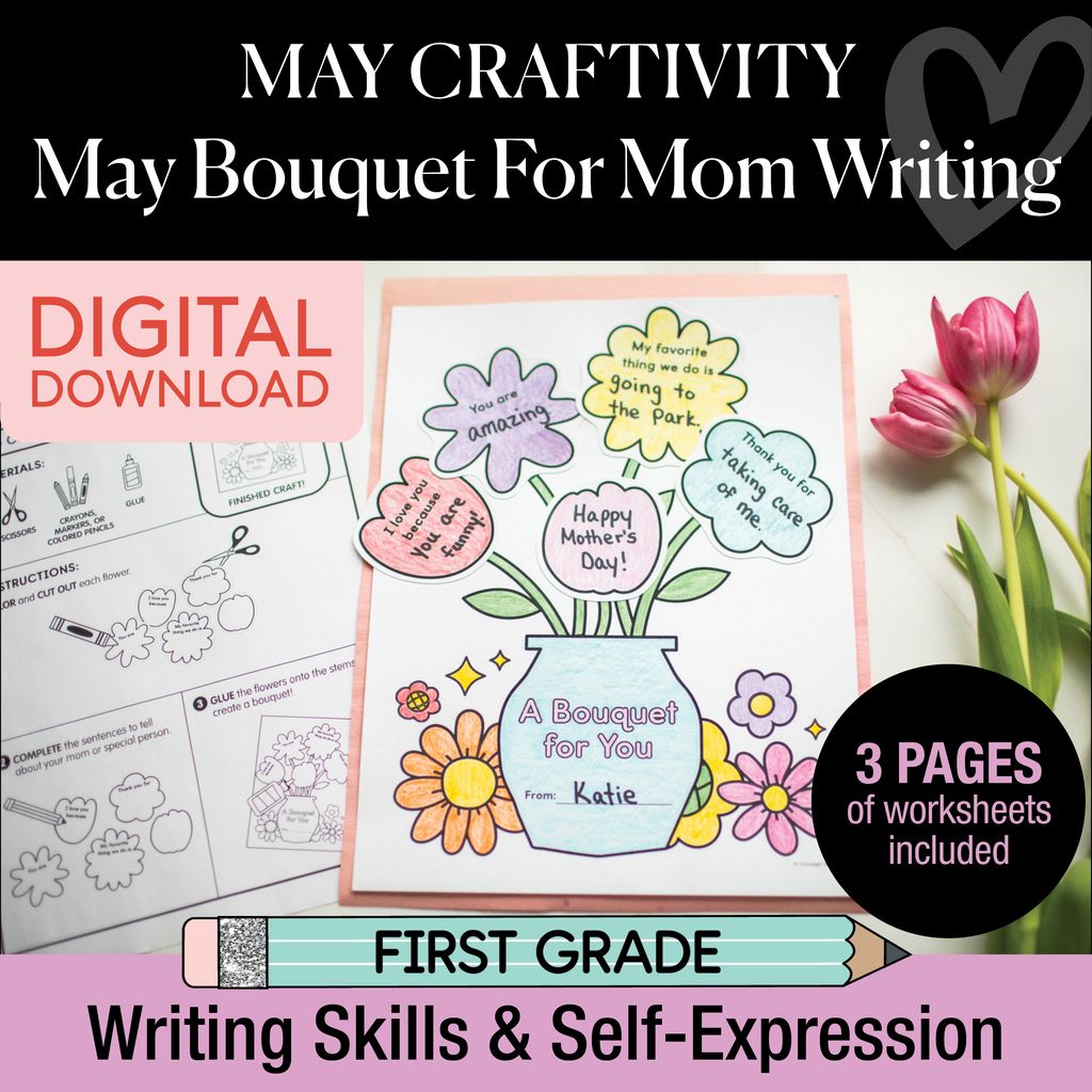 Printable May A Bouquet For Mom Writing Craftivity
