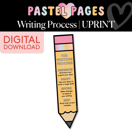Printable Boho Pastel Writing Process Classroom Resource | Pastel Pages