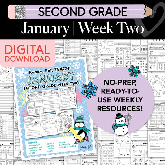 Printable Second Grade January Week 2 Resources