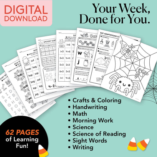 Printable First Grade October Week 4 Resources