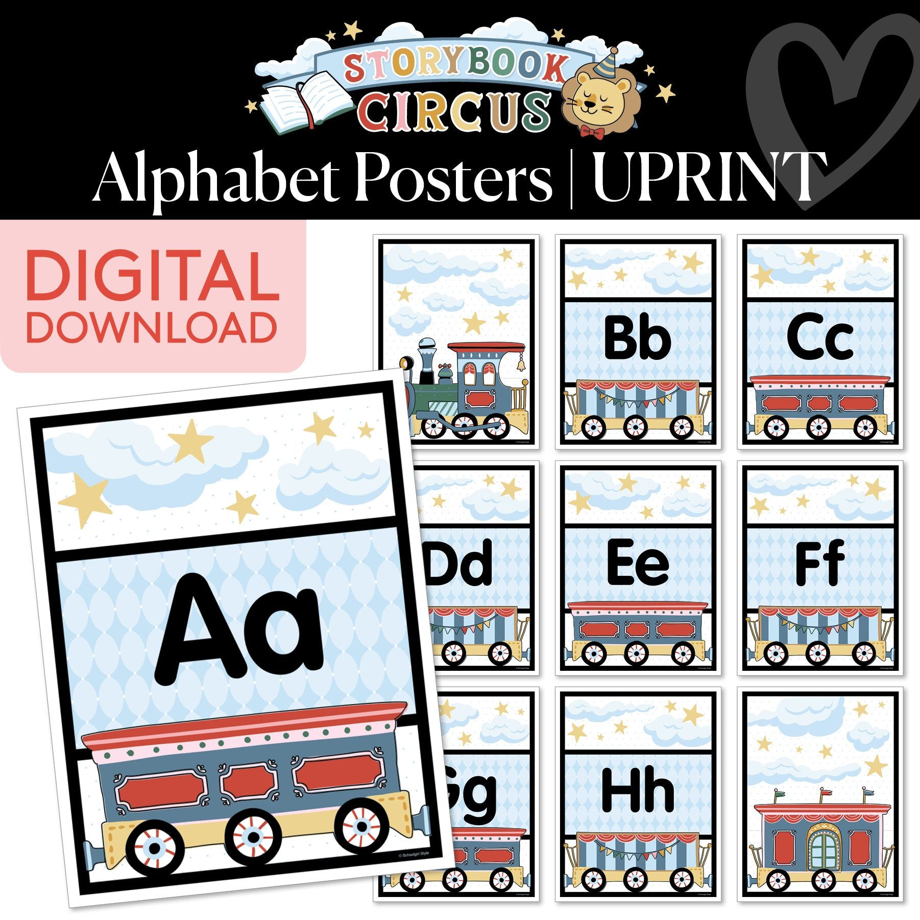 Printable Vintage Manuscript Alphabet Posters | Storybook Circus