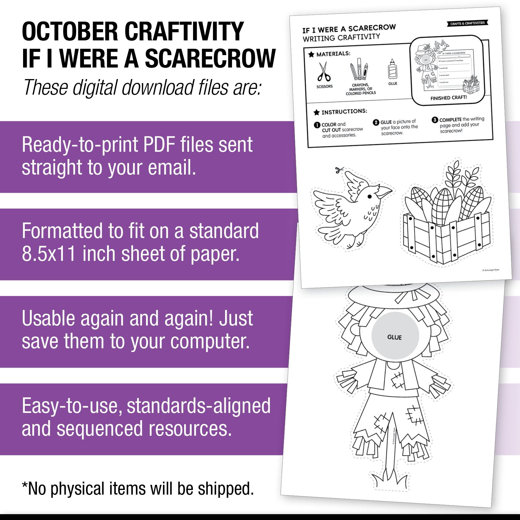 Printable If I Were a Scarecrow Craftivity