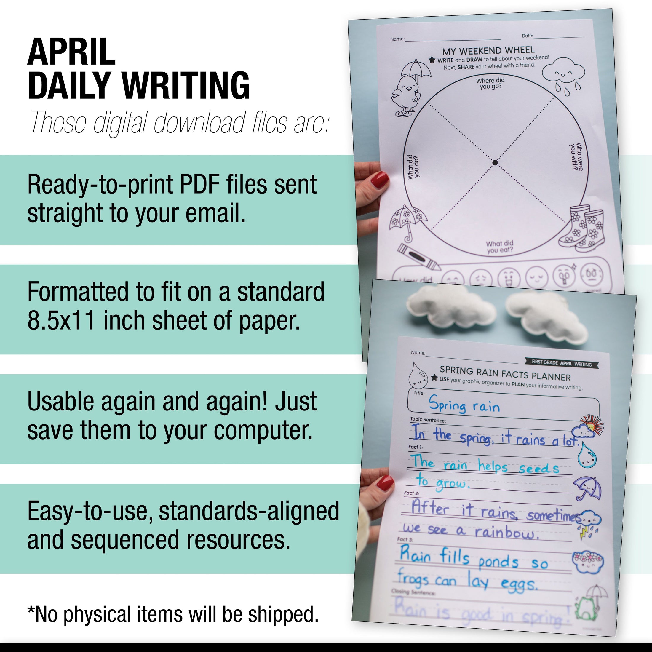 Printable First Grade April Daily Writing
