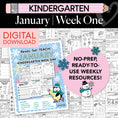 Load image into Gallery viewer, Printable Kindergarten January Week 1 Resources
