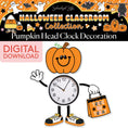 Load image into Gallery viewer, Printable Halloween Pumpkin Clock Decoration | 90s Teacher

