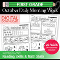 Load image into Gallery viewer, Printable First Grade October Daily Morning Work
